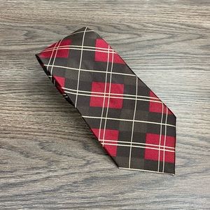 Lauren Ralph Lauren Brown & Red Plaid Tie